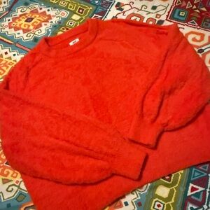 Aerie Cozy Orange  Fuzzy Crewneck Sweater!